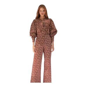 NWT Sonmer 2-Piece Set Olivia Pant & Kitty Blouse Cottagecore Bohemian Women's M